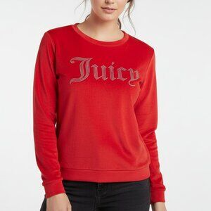 Juicy Couture Red Soft Velour Sleepwear Top Womens Size Medium